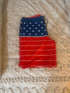 Goodfellow & Co Red, Navy, White Star & Stripe Swim Trunks